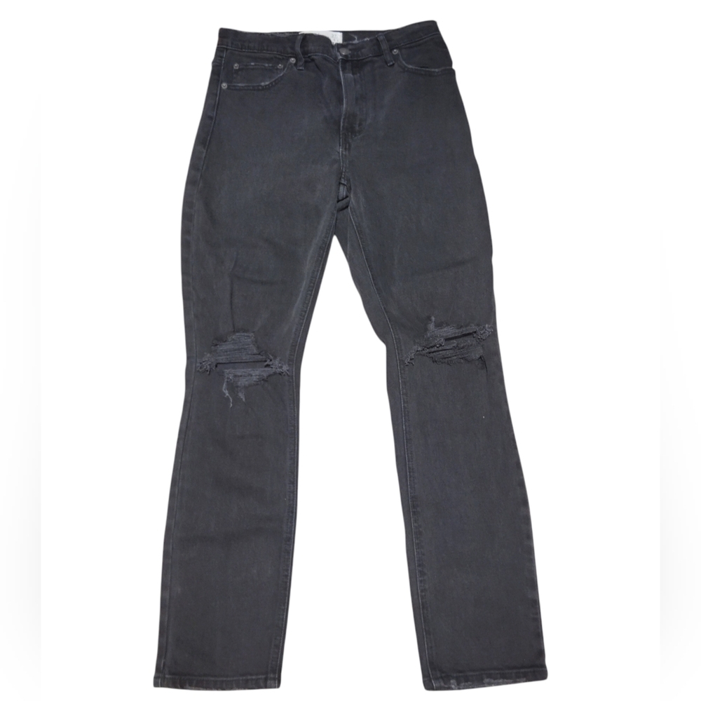 Abercrombie & Fitch Skinny High Rise Black Ripped Jeans Size 27 Womens